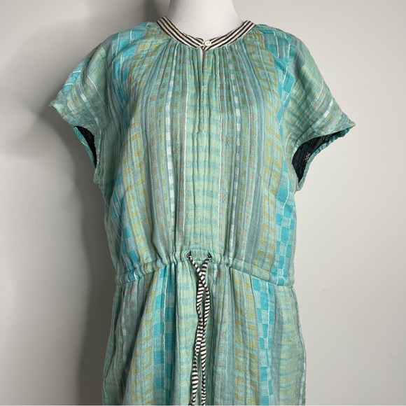 Ace & Jig 100% slub cotton striped geometric drawstring waist summer dress - Picture 14 of 16